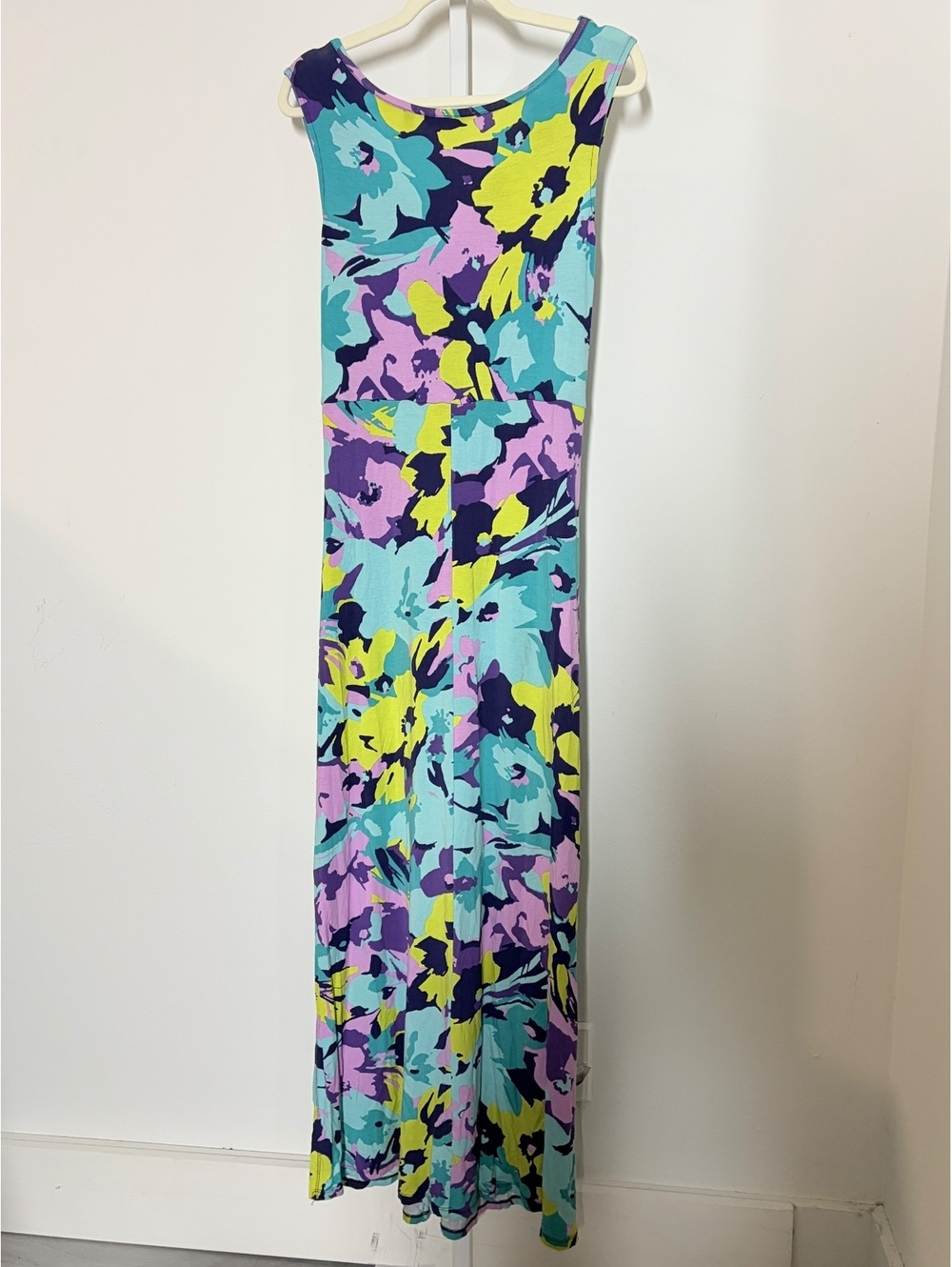 IMAN Women's Sleeveless Size L Floral Maxi Dress Size Large Rayon Spandex Blend - Picture 4 of 11